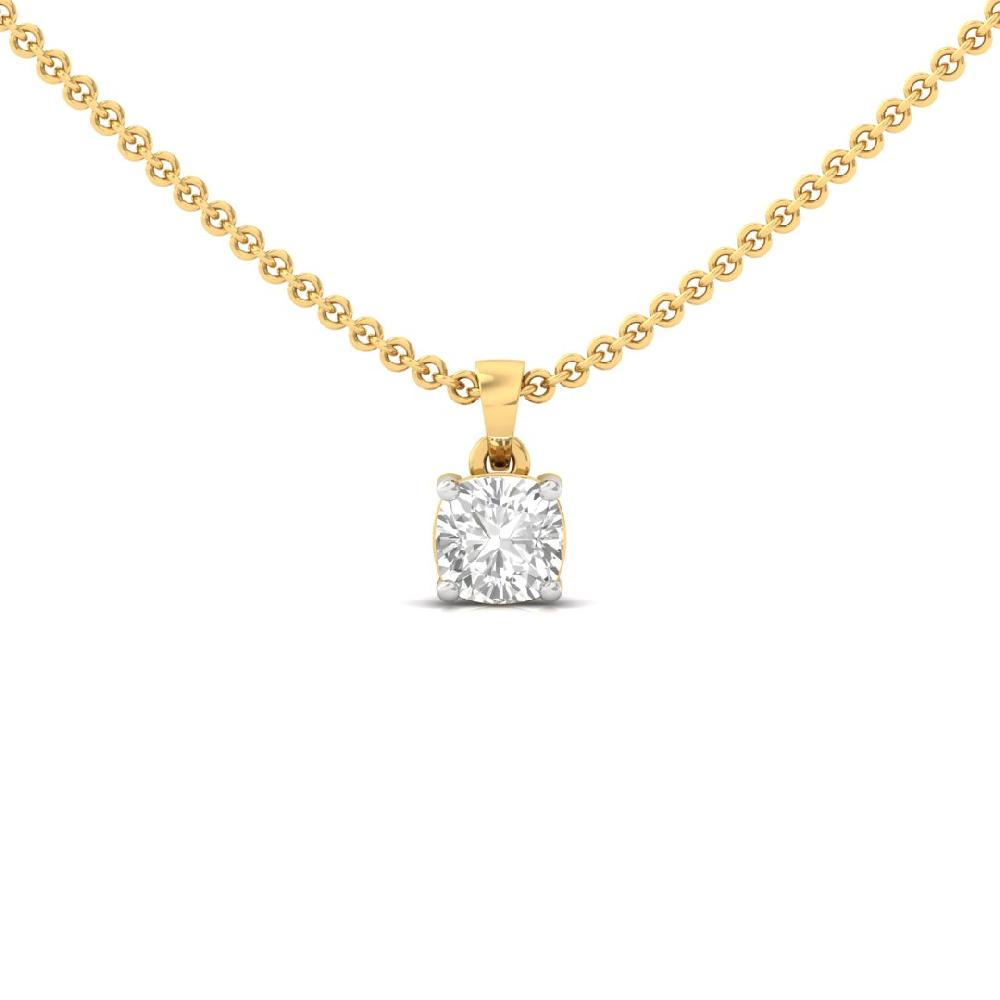 Cushion Cut CVD Lab grown Diamond Celestial Glow Solitaire Pendant