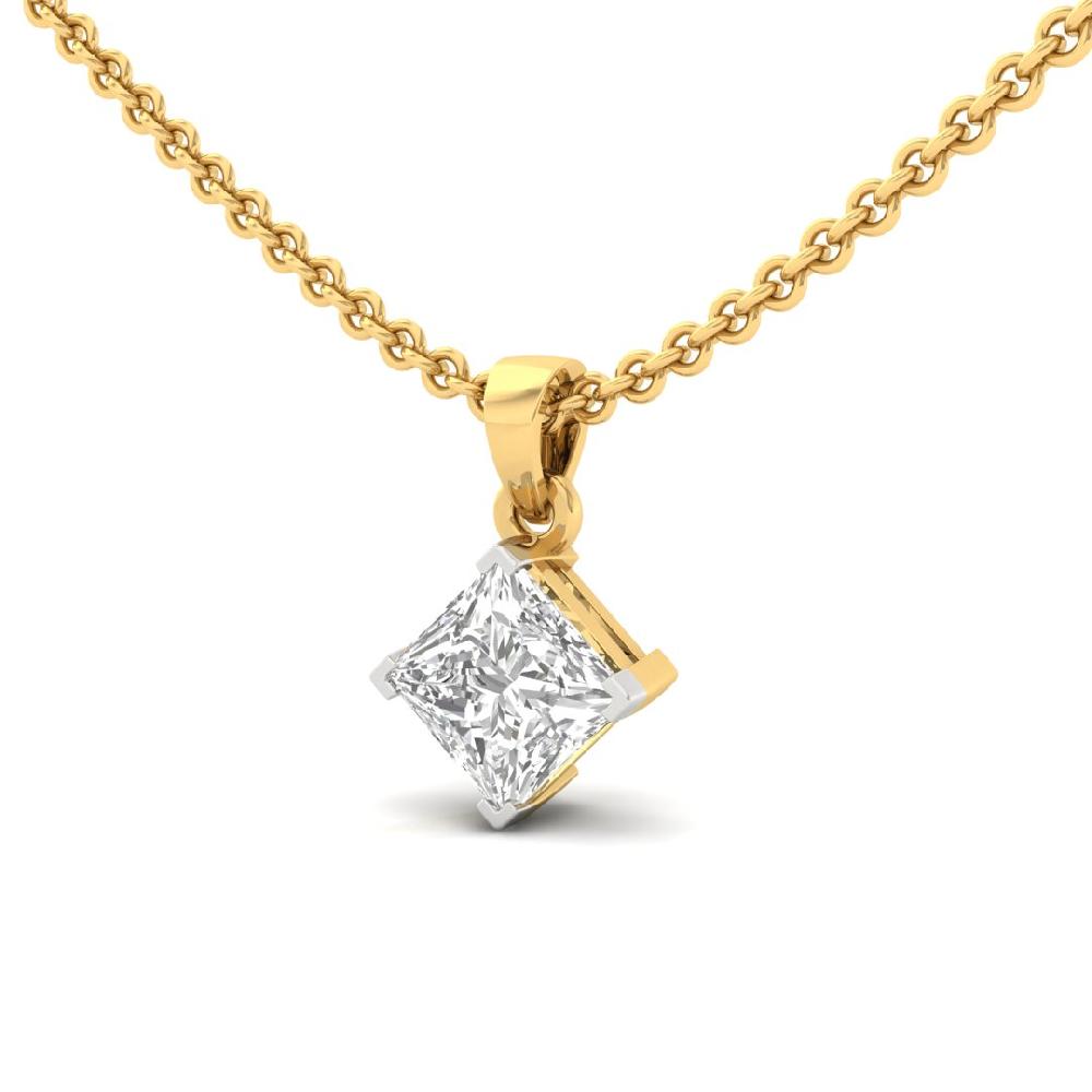 Princess Cut CVD Lab grown Diamond Regal Charm Solitaire Pendant