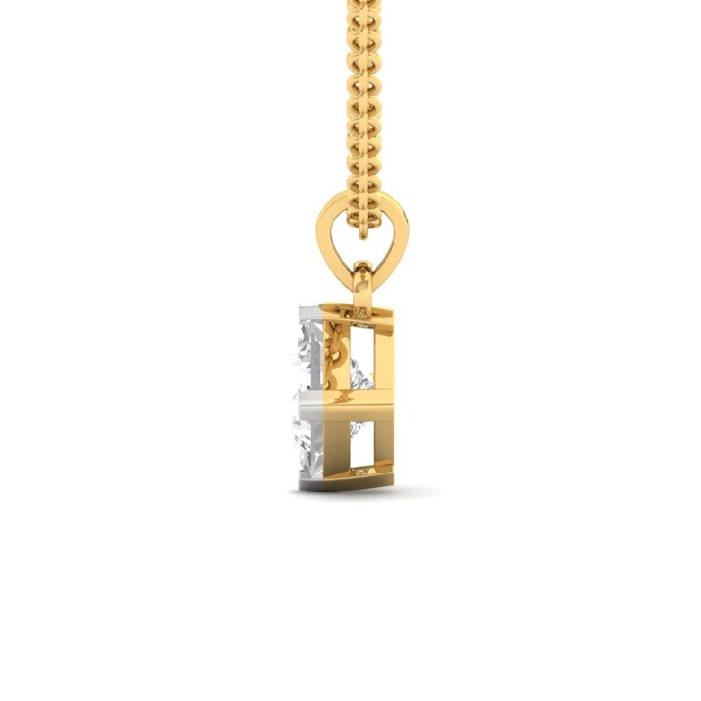 Princess Cut CVD Lab grown Diamond Regal Charm Solitaire Pendant