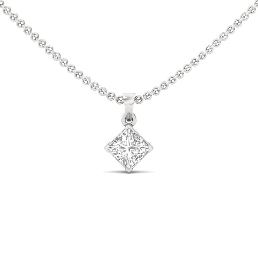 Princess Cut CVD Lab grown Diamond Regal Charm Solitaire Pendant
