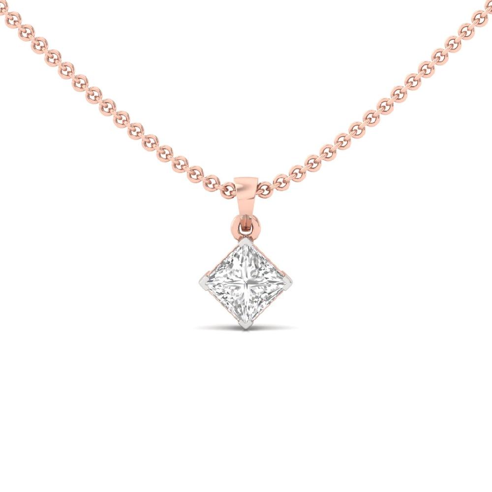 Princess Cut CVD Lab grown Diamond Regal Charm Solitaire Pendant