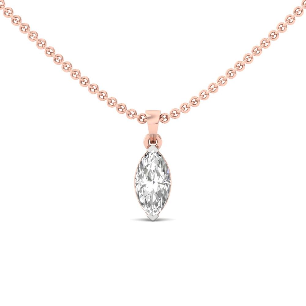 Marquise Cut CVD Diamond Majestic Brilliance Solitaire Pendant
