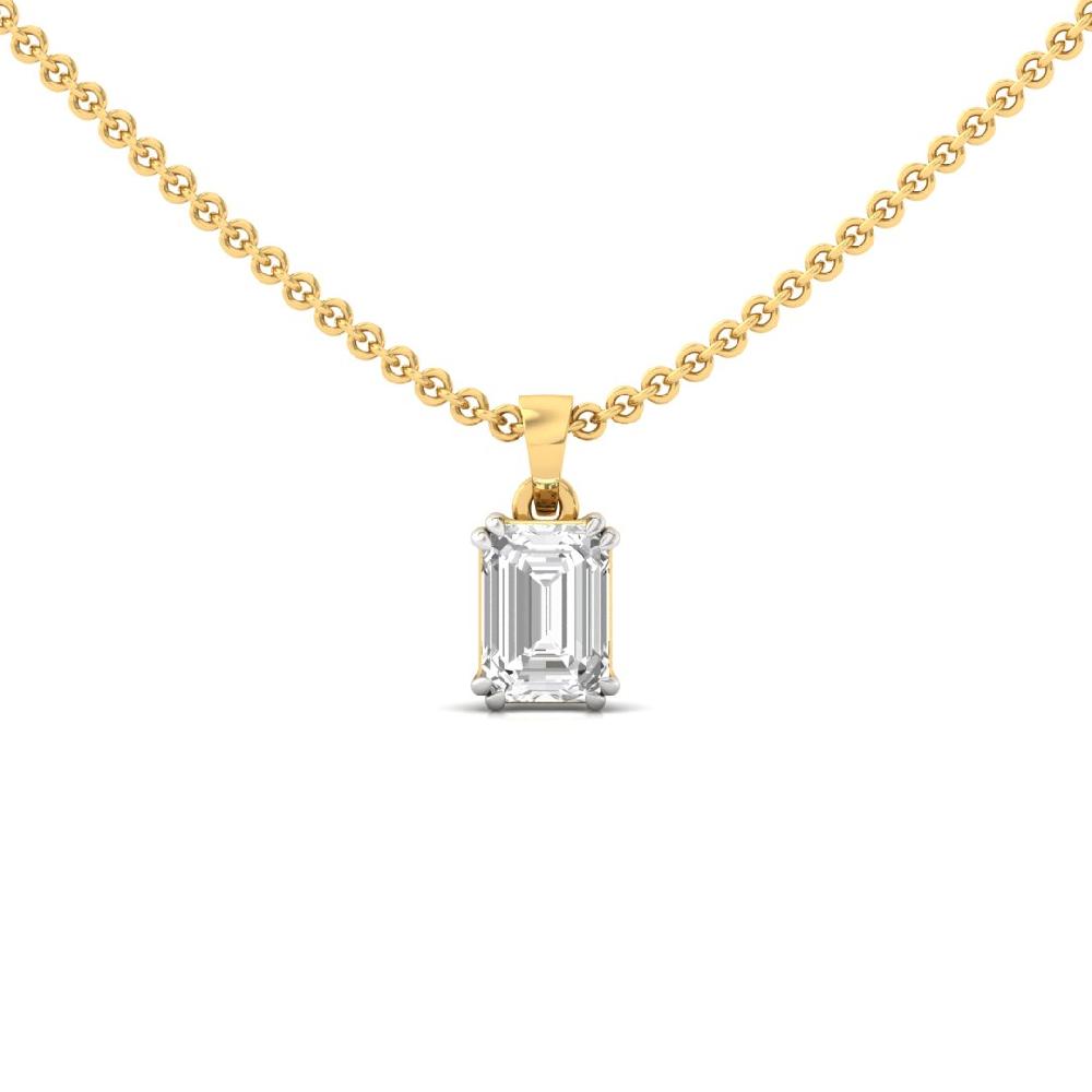 Emerald Cut Cvd Diamond Eternal Spark Solitaire Pendant