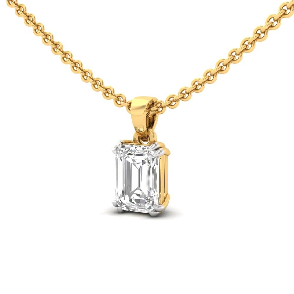 Emerald Cut Cvd Diamond Eternal Spark Solitaire Pendant