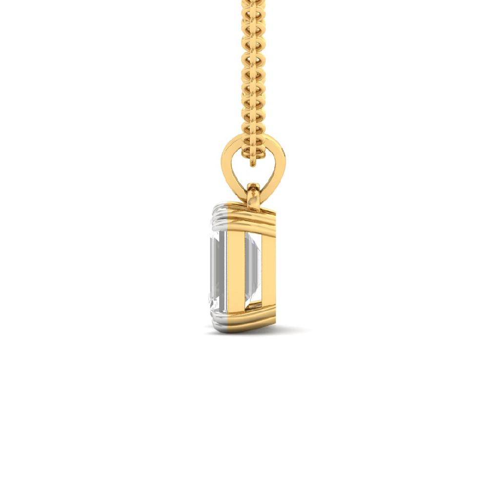 Emerald Cut Cvd Diamond Eternal Spark Solitaire Pendant