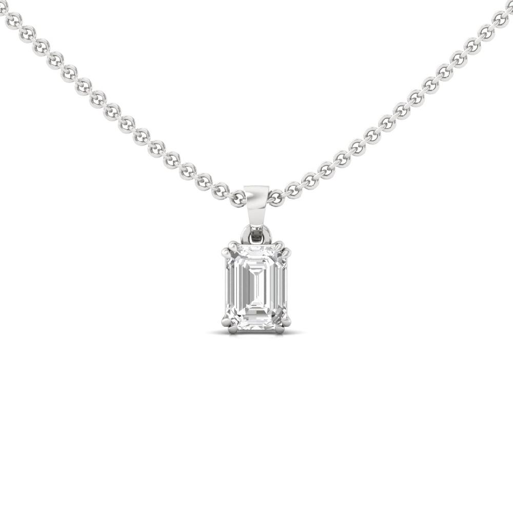 Emerald Cut Cvd Diamond Eternal Spark Solitaire Pendant