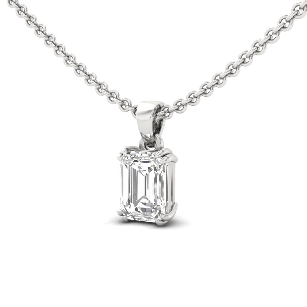 Emerald Cut Cvd Diamond Eternal Spark Solitaire Pendant