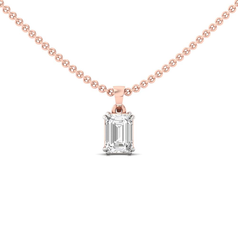 Emerald Cut Cvd Diamond Eternal Spark Solitaire Pendant