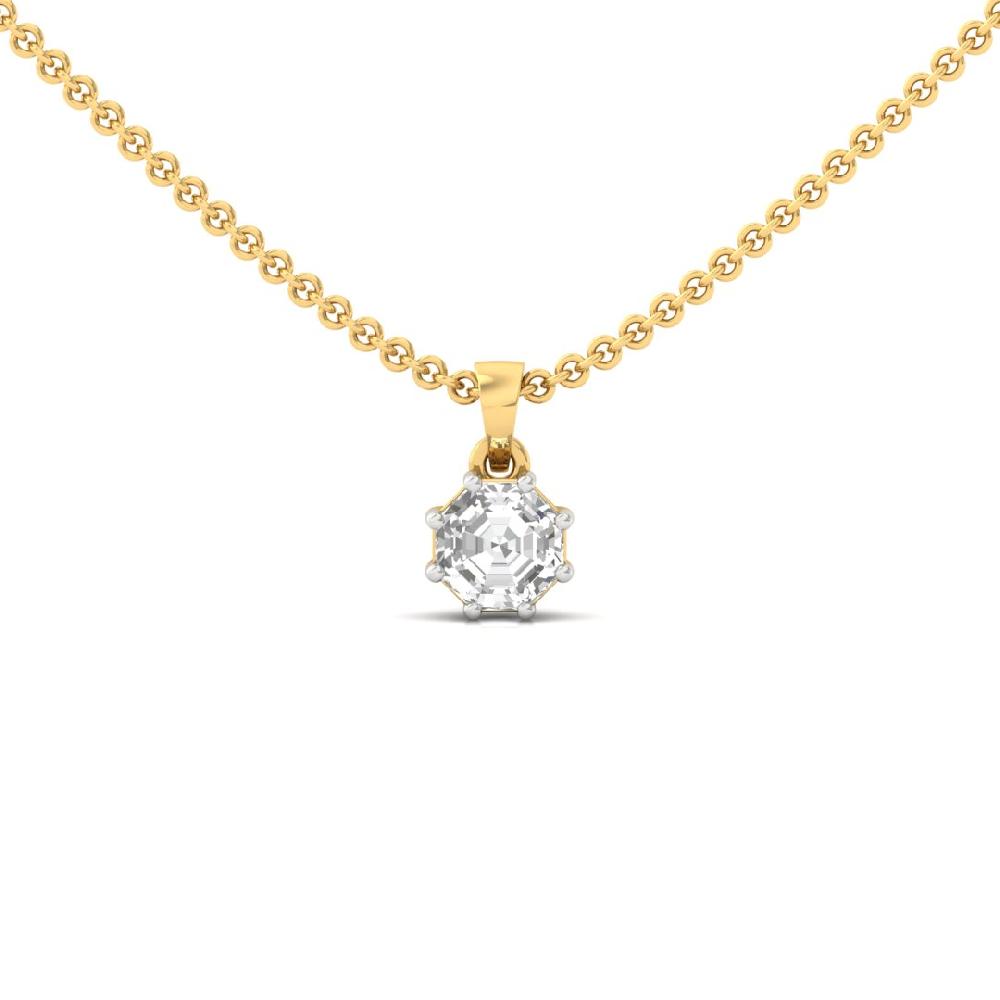 Octagon Cut CVD Lab grown Diamond Radiance Solitaire Pendant