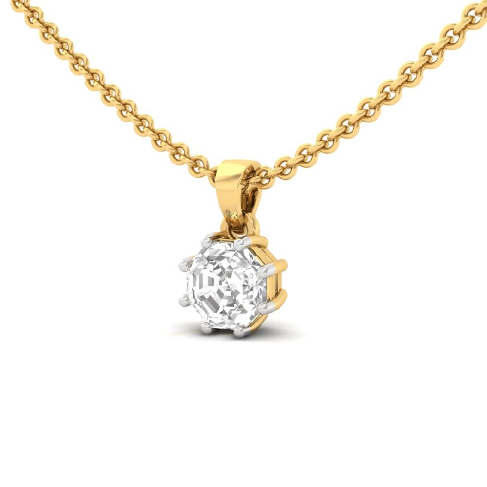 Octagon Cut CVD Lab grown Diamond Radiance Solitaire Pendant