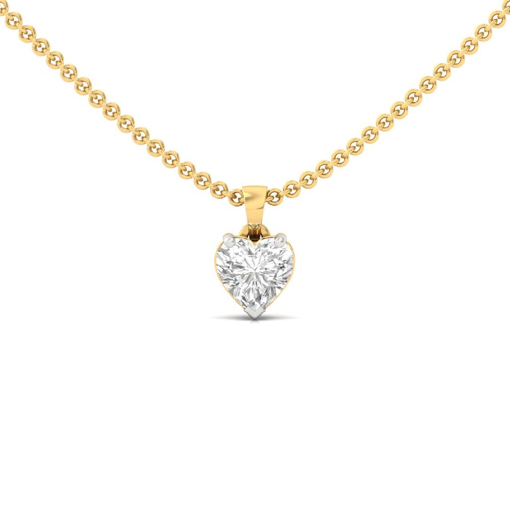 1.00Ct Heart Cut Cvd Lab Grown Diamond Forever Glow Solitaire Pendant