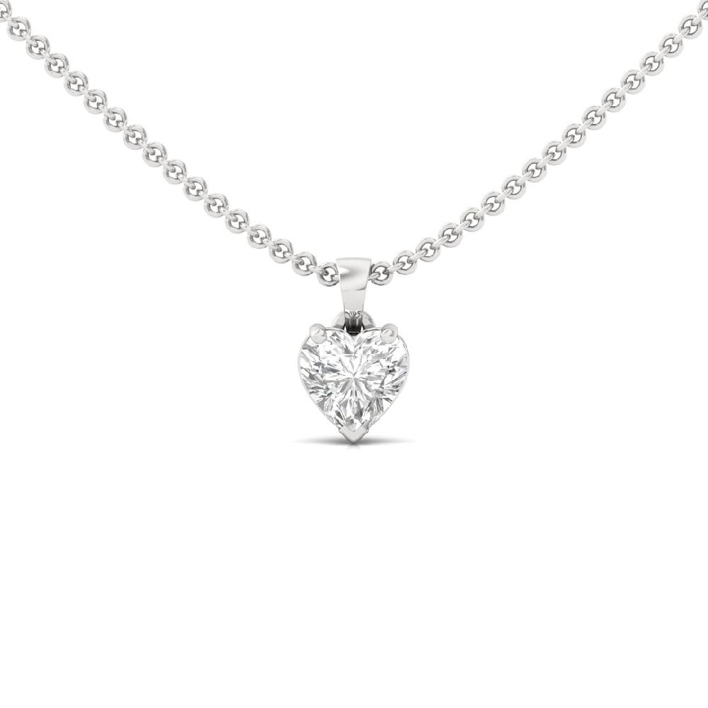 1.00Ct Heart Cut Cvd Lab Grown Diamond Forever Glow Solitaire Pendant