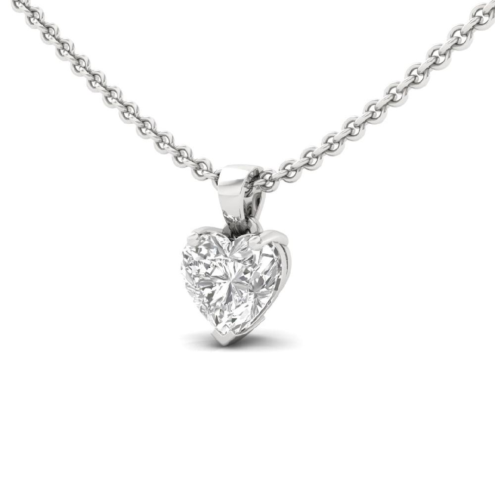 1.00Ct Heart Cut Cvd Lab Grown Diamond Forever Glow Solitaire Pendant
