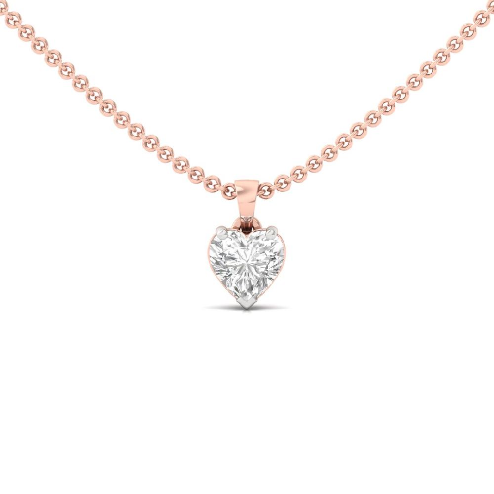 1.00Ct Heart Cut Cvd Lab Grown Diamond Forever Glow Solitaire Pendant