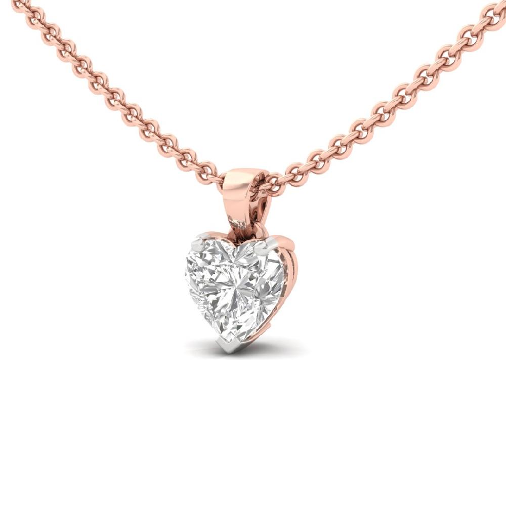 1.00Ct Heart Cut Cvd Lab Grown Diamond Forever Glow Solitaire Pendant