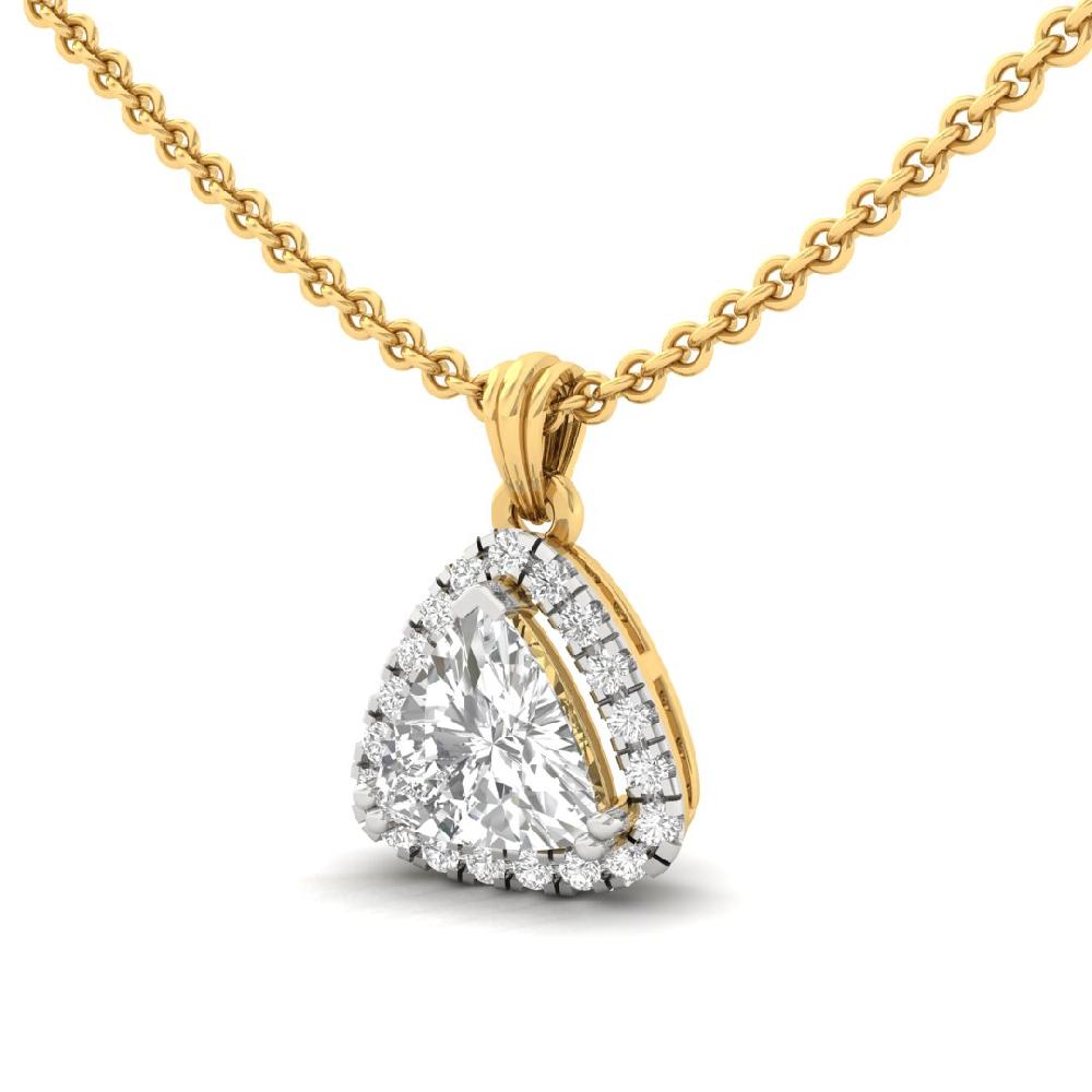 1.00ct Trillion Cut CVD Lab grown Eternal Glow Halo Solitaire Pendant