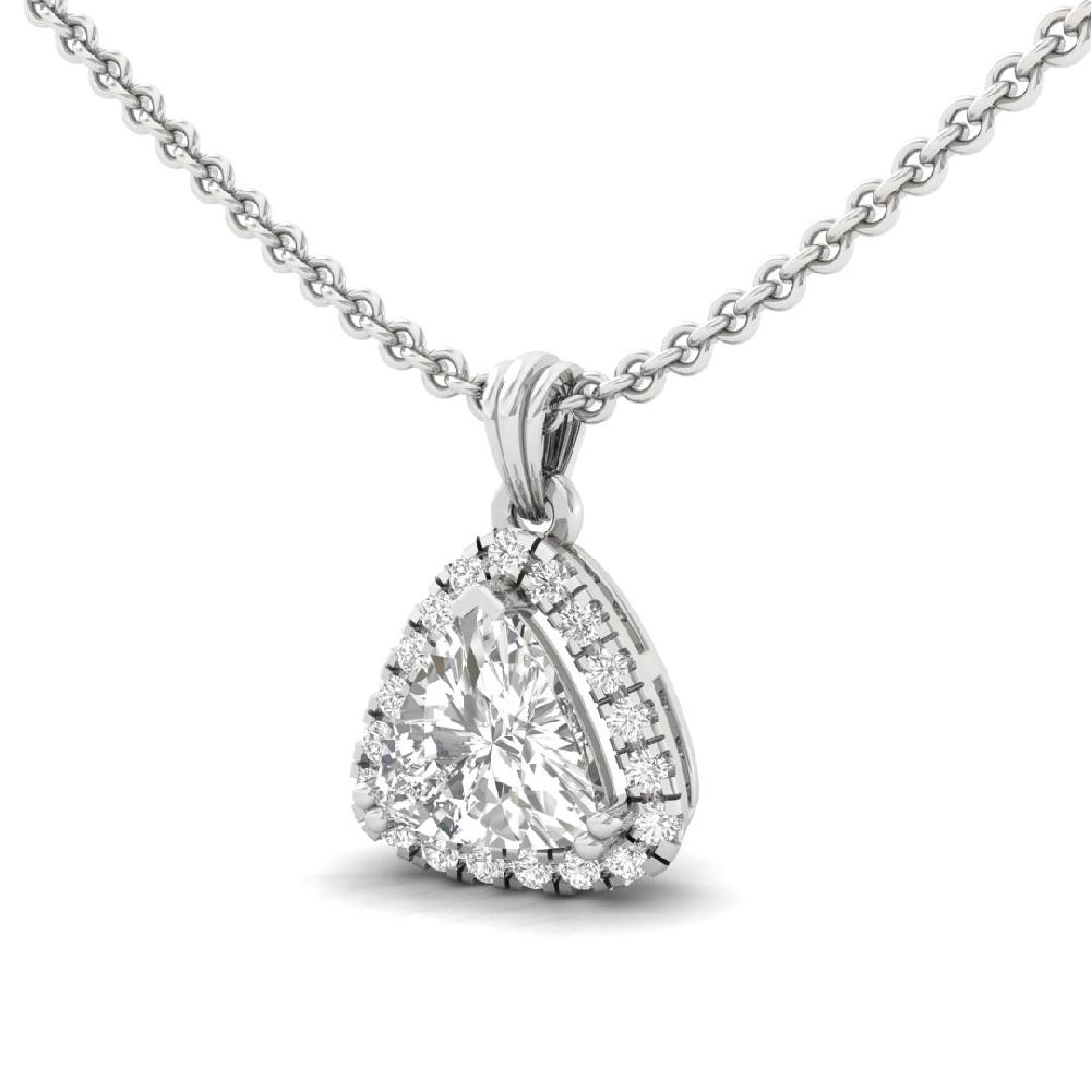 Trillion Cut CVD Lab grown Eternal Glow Halo Solitaire Pendant