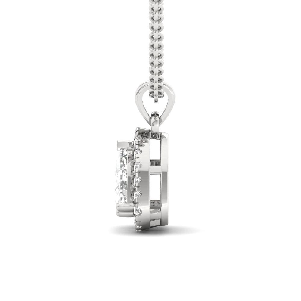 Trillion Cut CVD Lab grown Eternal Glow Halo Solitaire Pendant