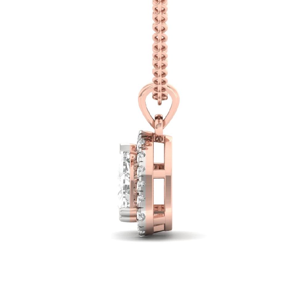 Trillion Cut CVD Lab grown Eternal Glow Halo Solitaire Pendant