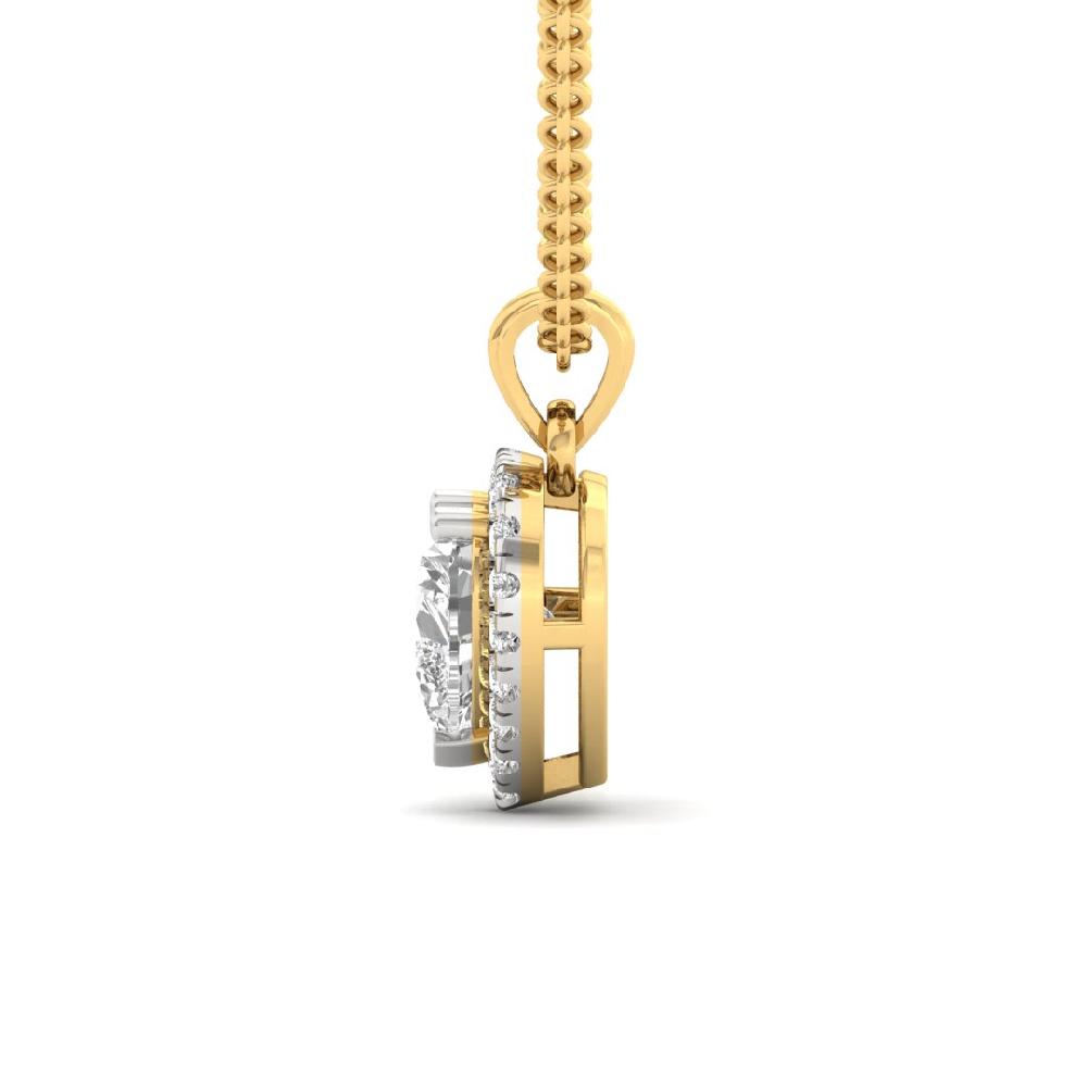 1.00 Ct Heart Cut CVD Lab grown Diamond Timeless Spark Halo Solitaire Pendant
