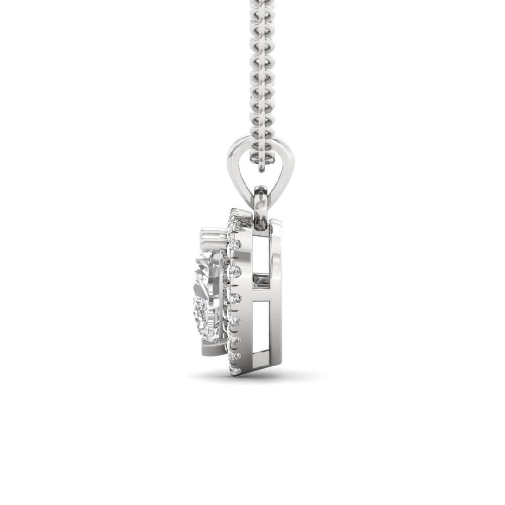 1.00 Ct Heart Cut CVD Lab grown Diamond Timeless Spark Halo Solitaire Pendant