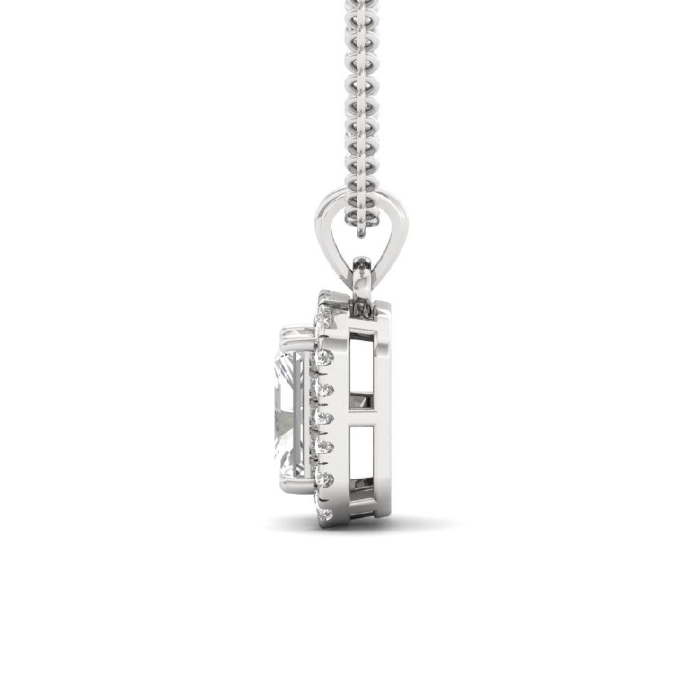 1.00Ct Radiant-Cut Lab Grown Diamond Celestial Brilliance Halo Pendant