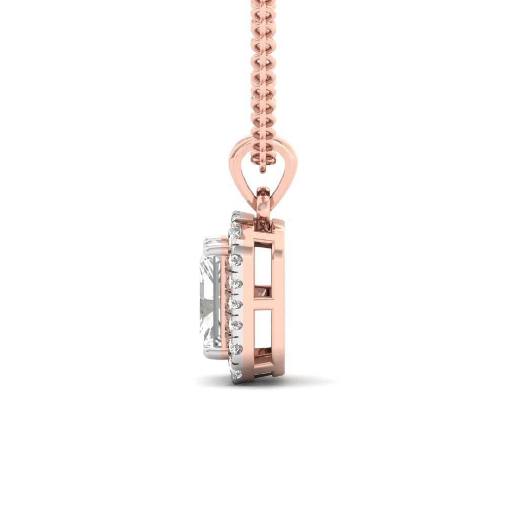 1.00Ct Radiant-Cut Lab Grown Diamond Celestial Brilliance Halo Pendant