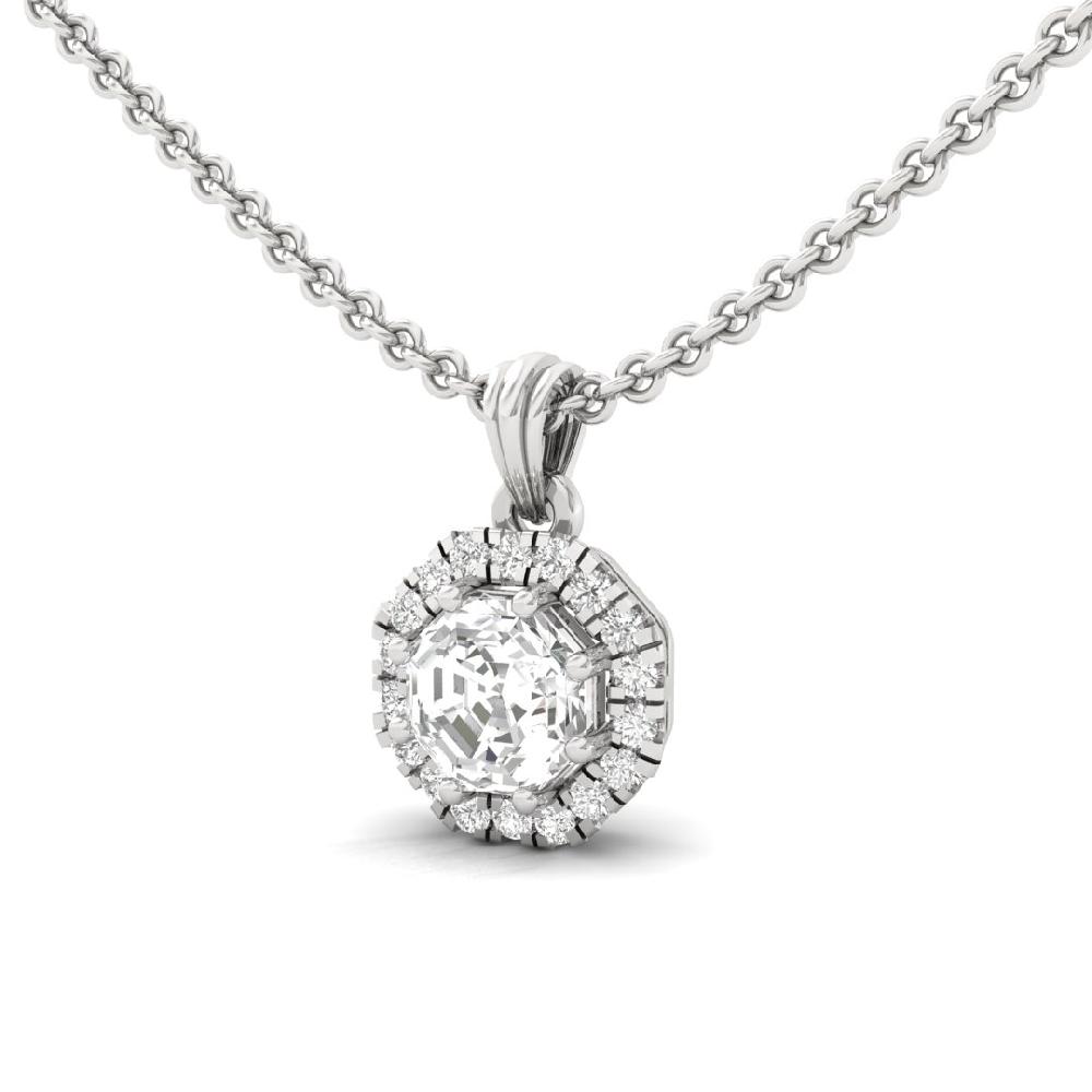 Octagon Cut CVD diamond Regal Grace Halo Solitaire Pendant
