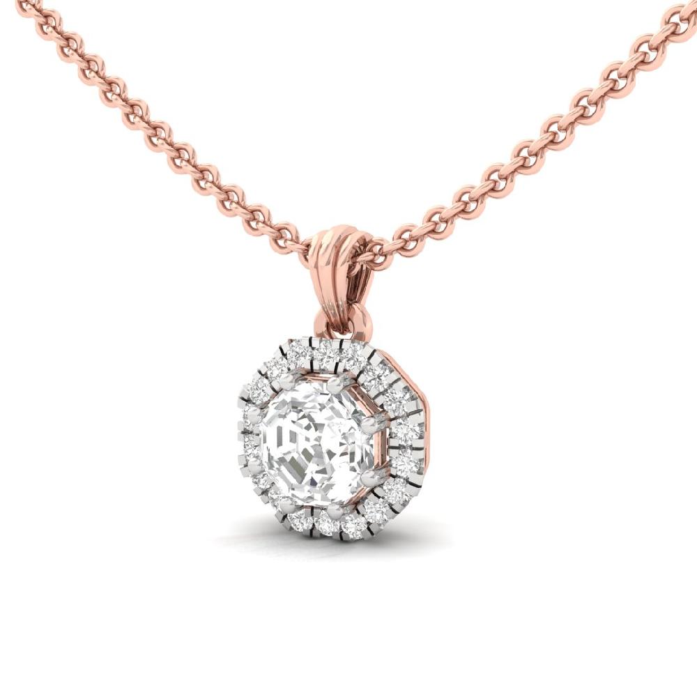 Octagon Cut CVD diamond Regal Grace Halo Solitaire Pendant