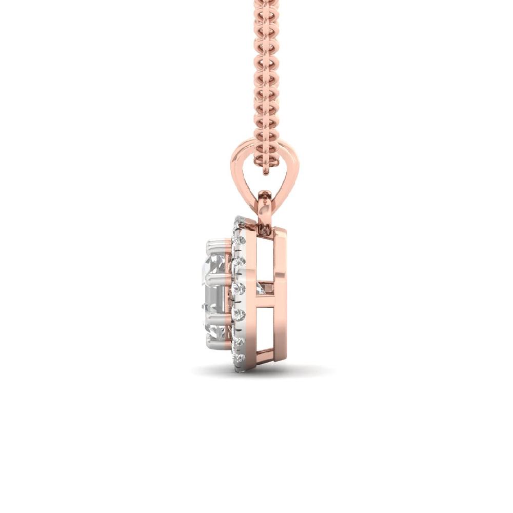 Octagon Cut CVD diamond Regal Grace Halo Solitaire Pendant