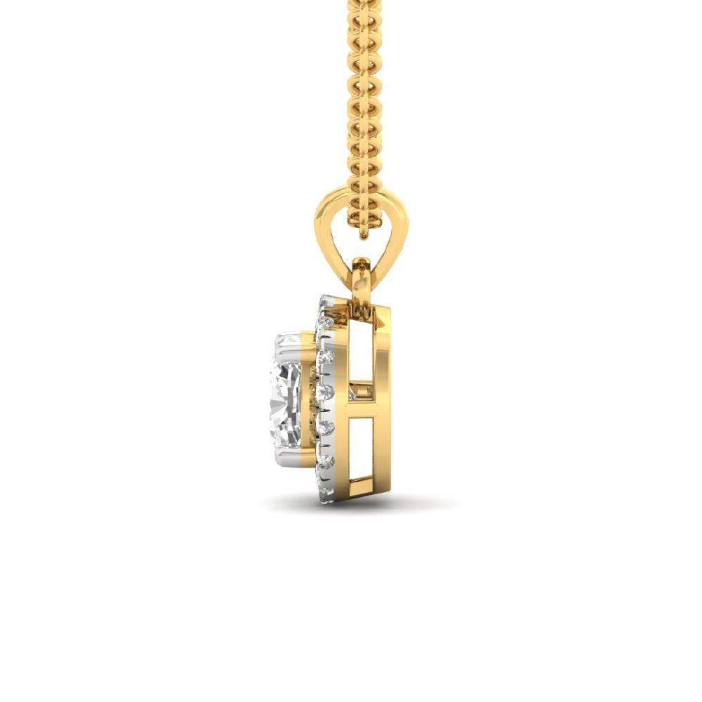 Cushion Cut Lab grown Diamond Victorian Elegance Halo Solitaire Pendant
