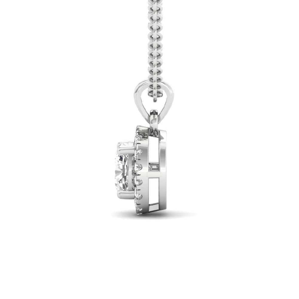 Cushion Cut Lab grown Diamond Victorian Elegance Halo Solitaire Pendant