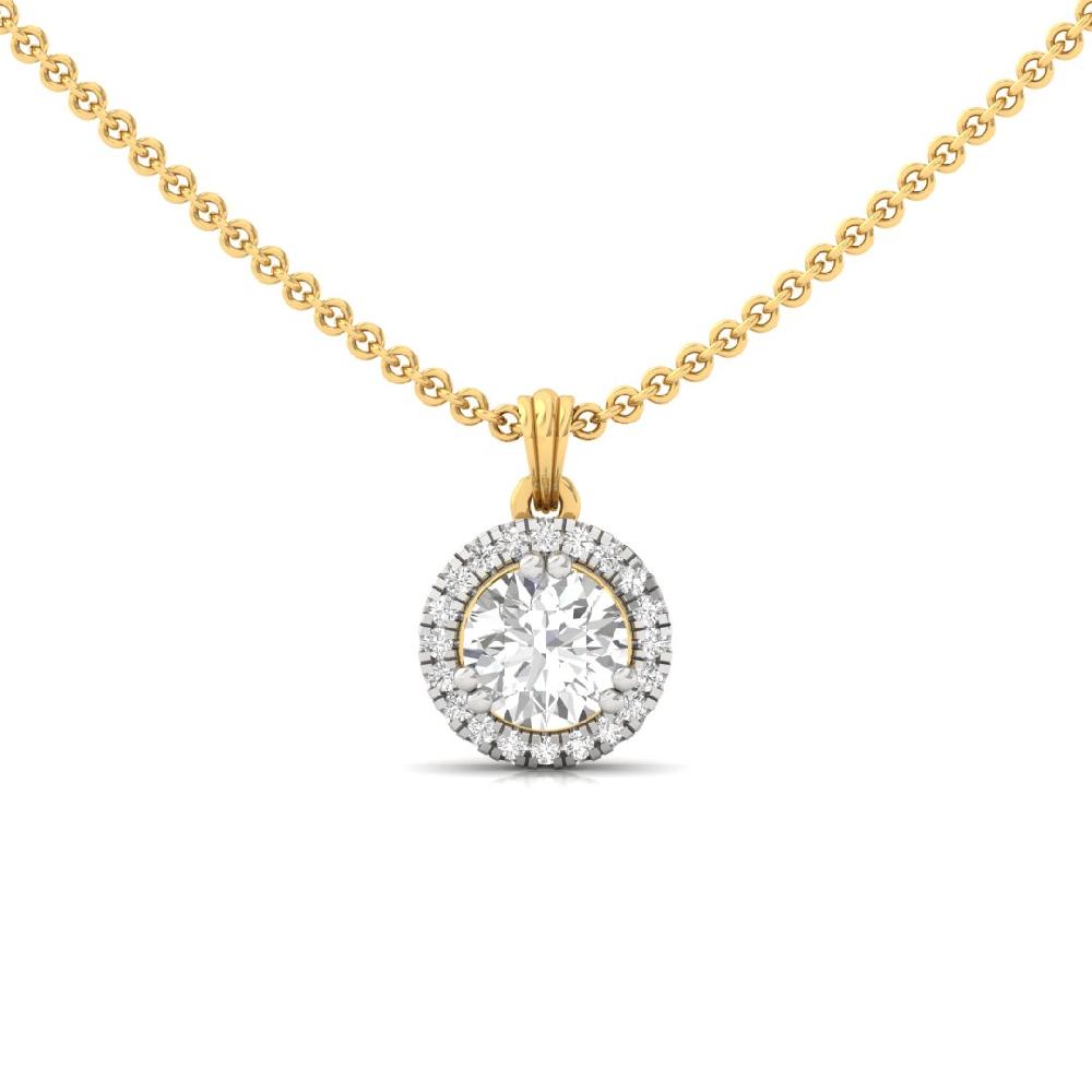 1.03Ct Round Cut CVD Diamond Heavenly Aura Halo Solitaire Pendant