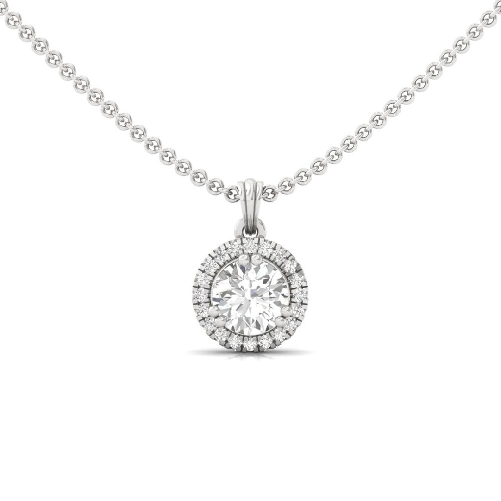 1.03Ct Round Cut CVD Diamond Heavenly Aura Halo Solitaire Pendant