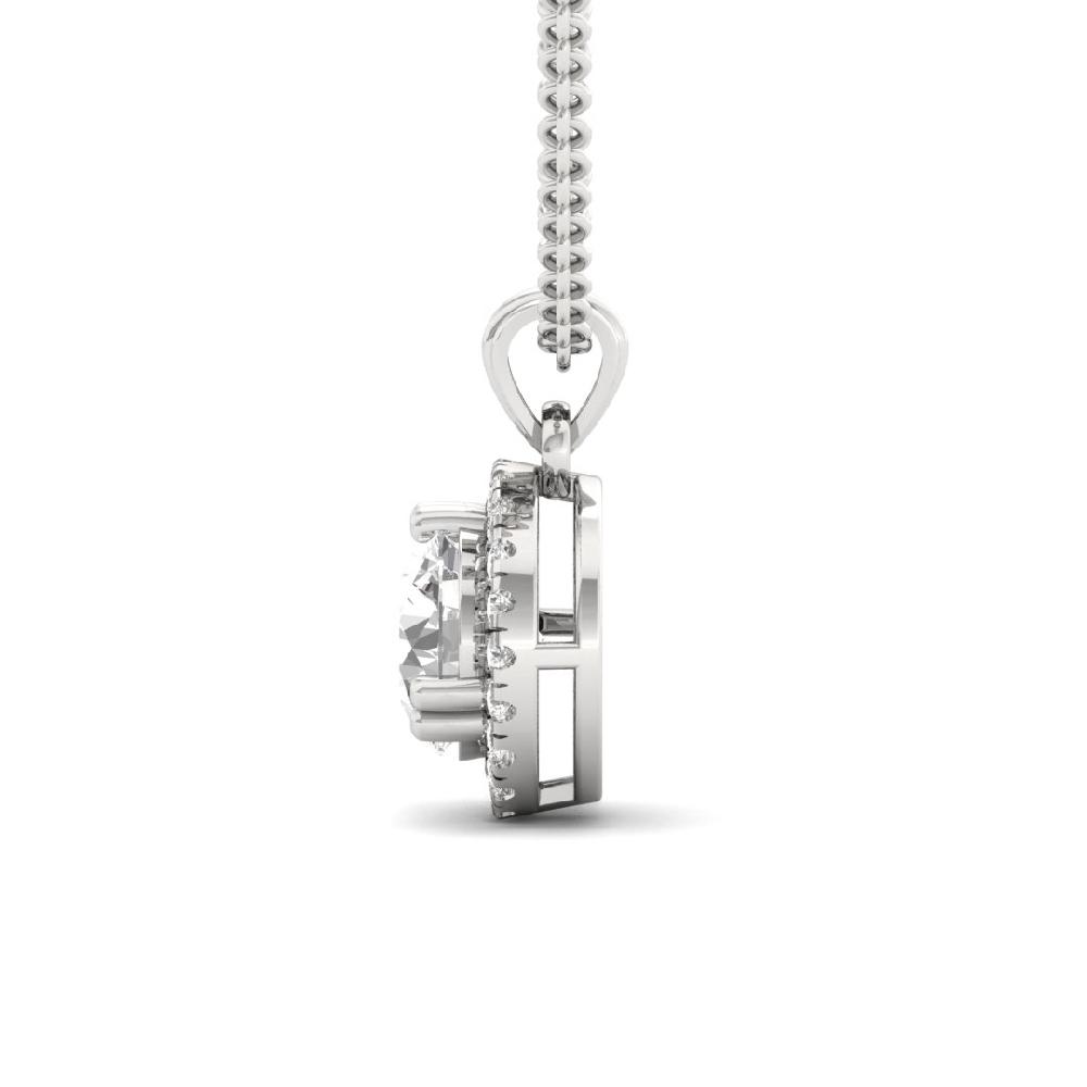 1.03Ct Round Cut CVD Diamond Heavenly Aura Halo Solitaire Pendant