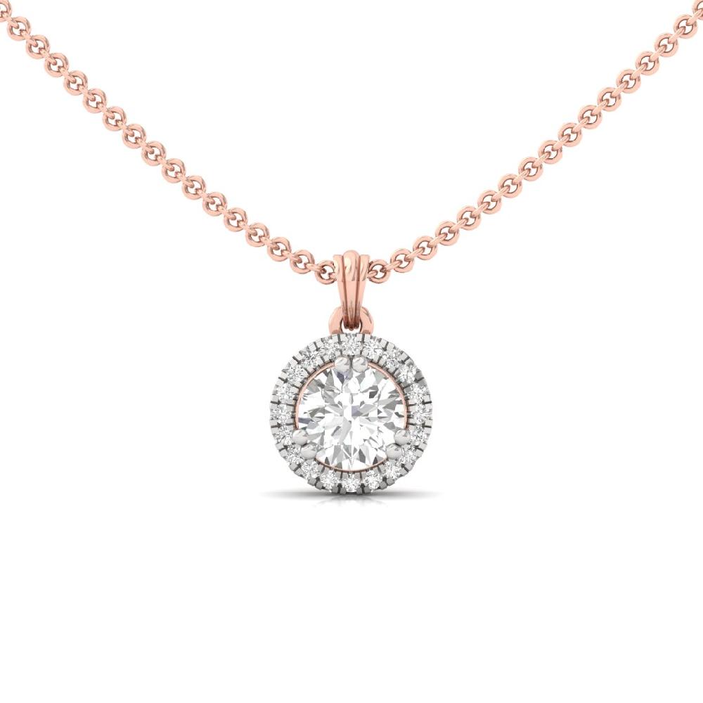 1.03Ct Round Cut CVD Diamond Heavenly Aura Halo Solitaire Pendant