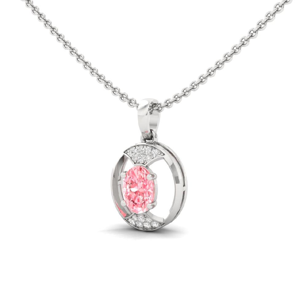 0.70Ct Timeless Elegance Round Cut, Oval Cut CVD lab grown Diamond Solitaire Pendant