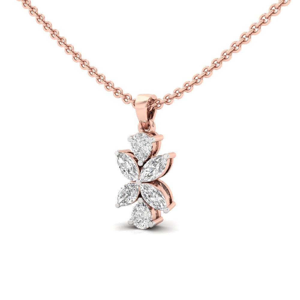 Marquise & Pear Cut CVD lab grown Diamond Pendant