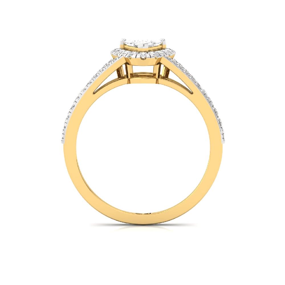 0.40ct Trillion Cut CVD Diamond Majestic Halo unique Solitaire Ring