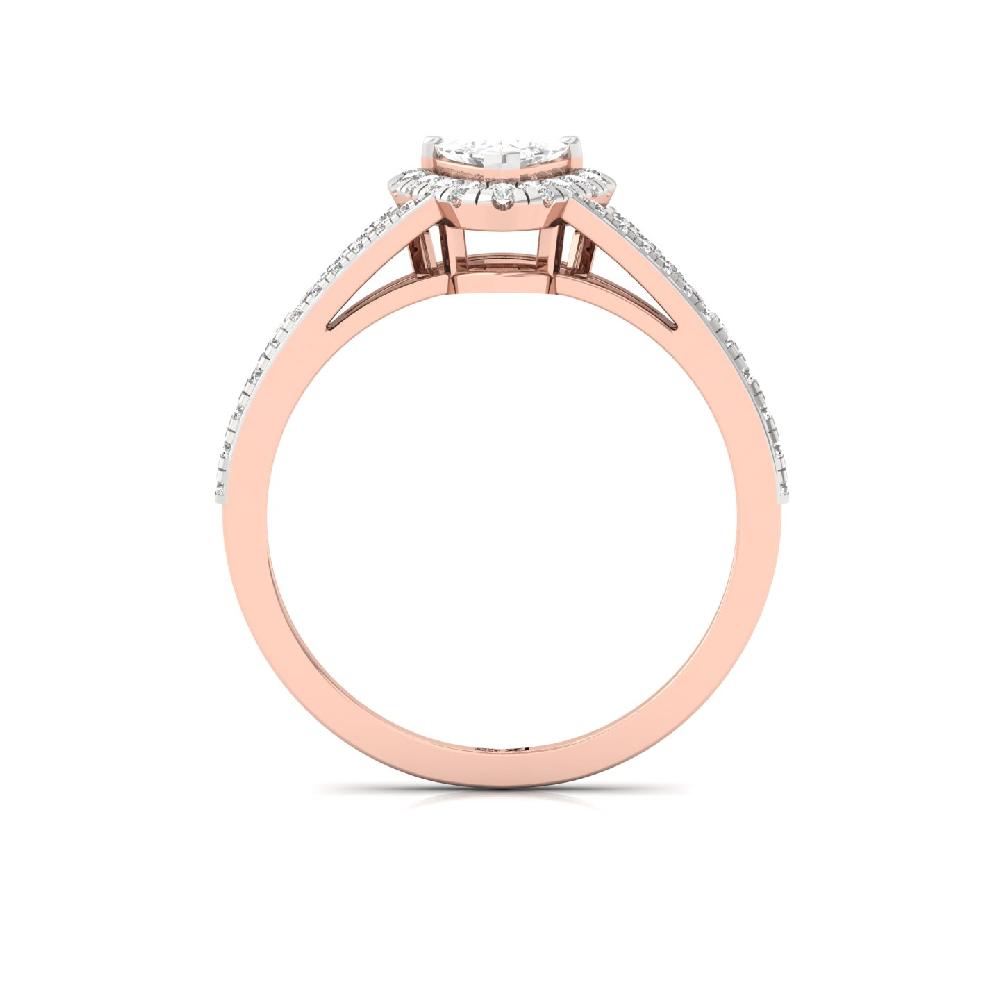 0.40ct Trillion Cut CVD Diamond Majestic Halo unique Solitaire Ring