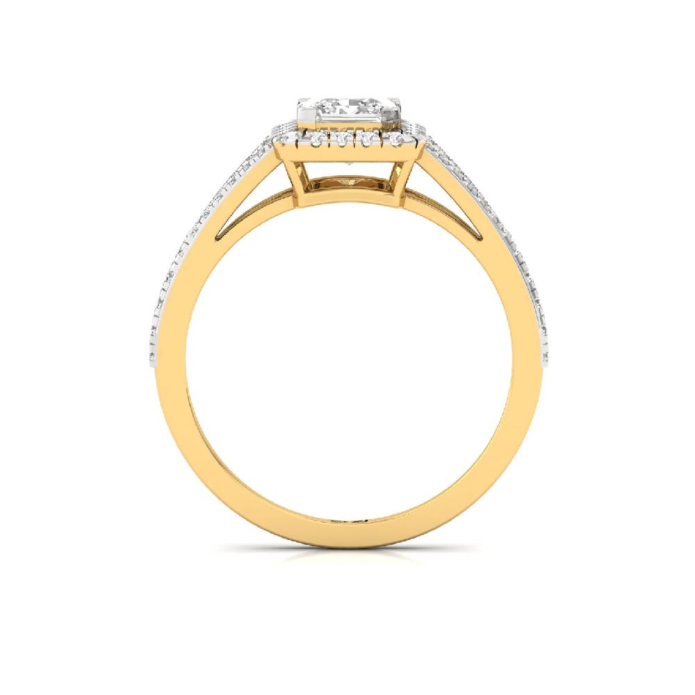0.78ct Princess Cut CVD Diamond Sparkle Halo Solitaire Ring