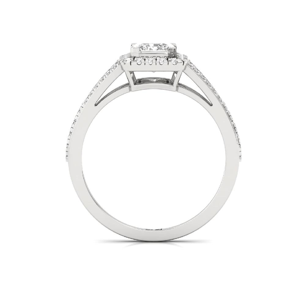 0.78ct Princess Cut CVD Diamond Sparkle Halo Solitaire Ring