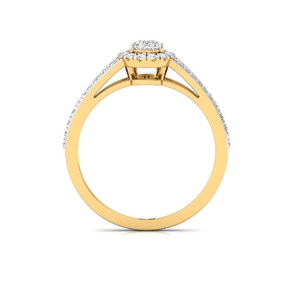 0.35ct Pear Cut CVD Diamond Lustrous Halo best Solitaire Ring