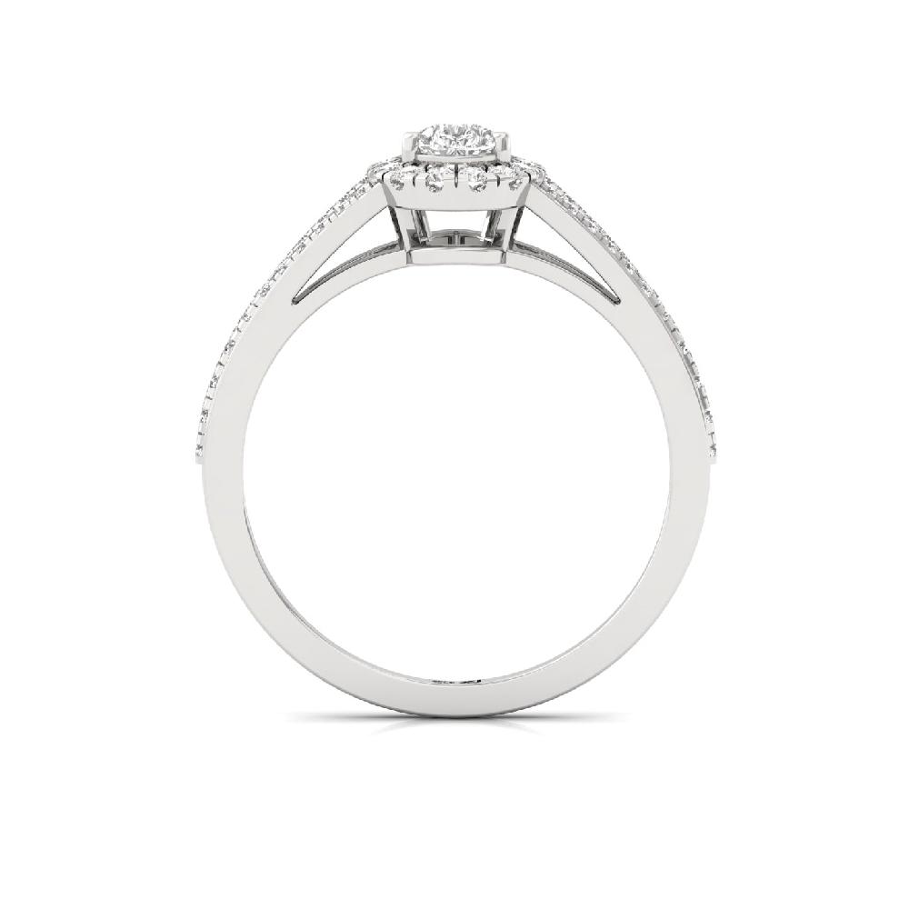 0.35ct Pear Cut CVD Diamond Lustrous Halo best Solitaire Ring