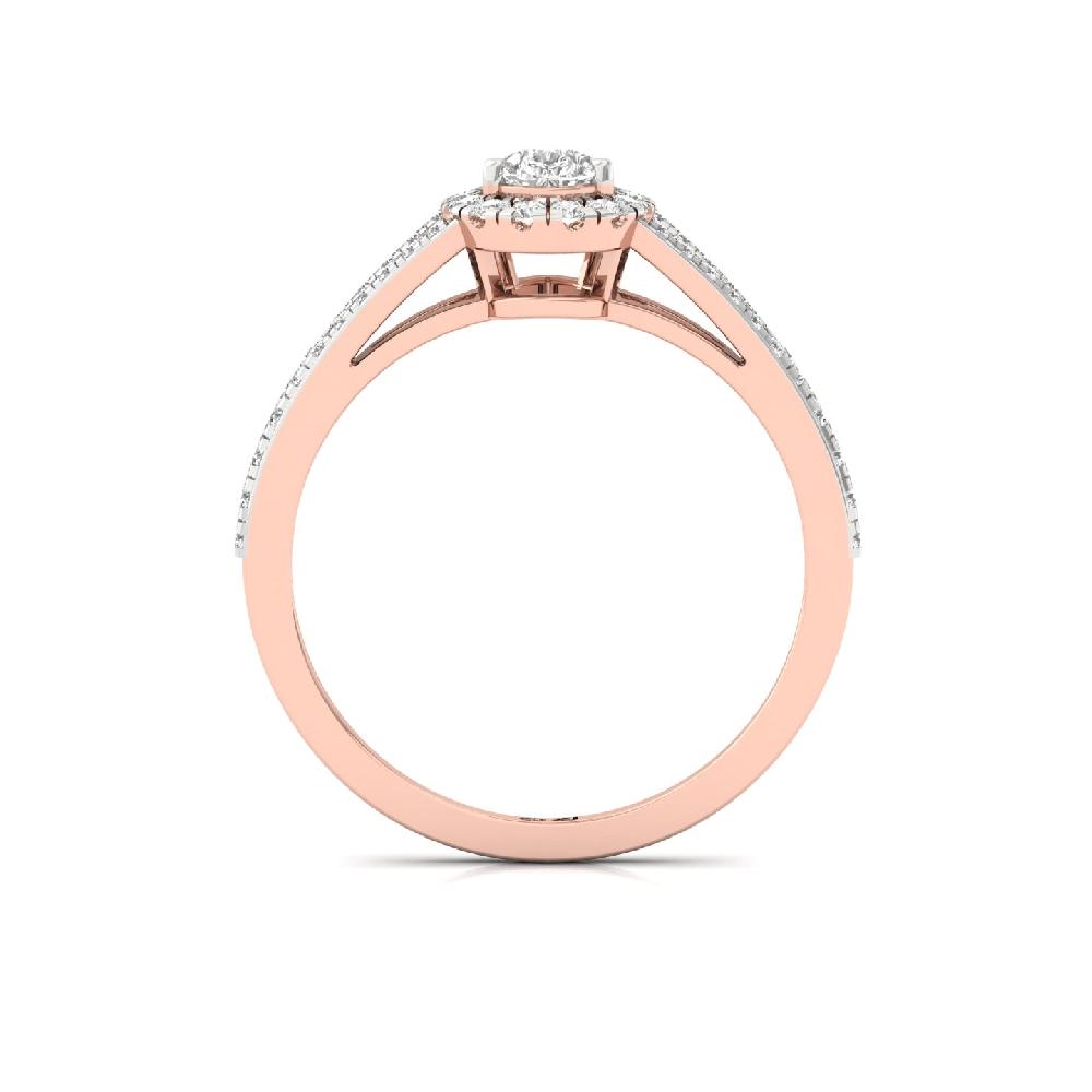 0.35ct Pear Cut CVD Diamond Lustrous Halo best Solitaire Ring