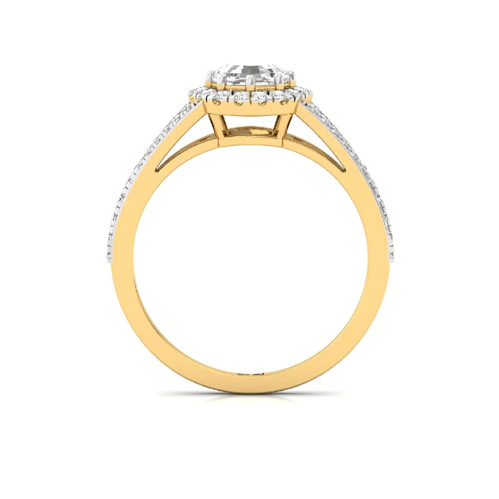 0.92ct Octagon CVD Diamond Eternal Halo Solitaire Ring