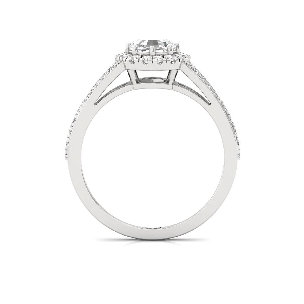 0.92ct Octagon CVD Diamond Eternal Halo Solitaire Ring