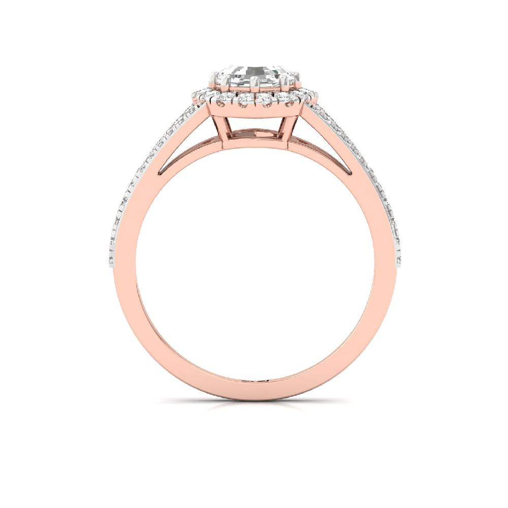 0.92ct Octagon CVD Diamond Eternal Halo Solitaire Ring