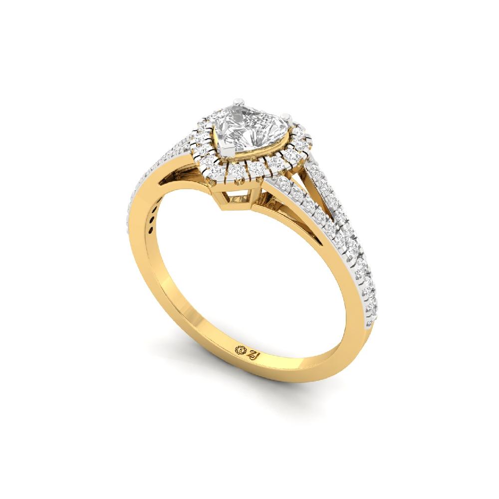 0.50ct Heart CVD Diamond Brilliance Halo Solitaire Ring
