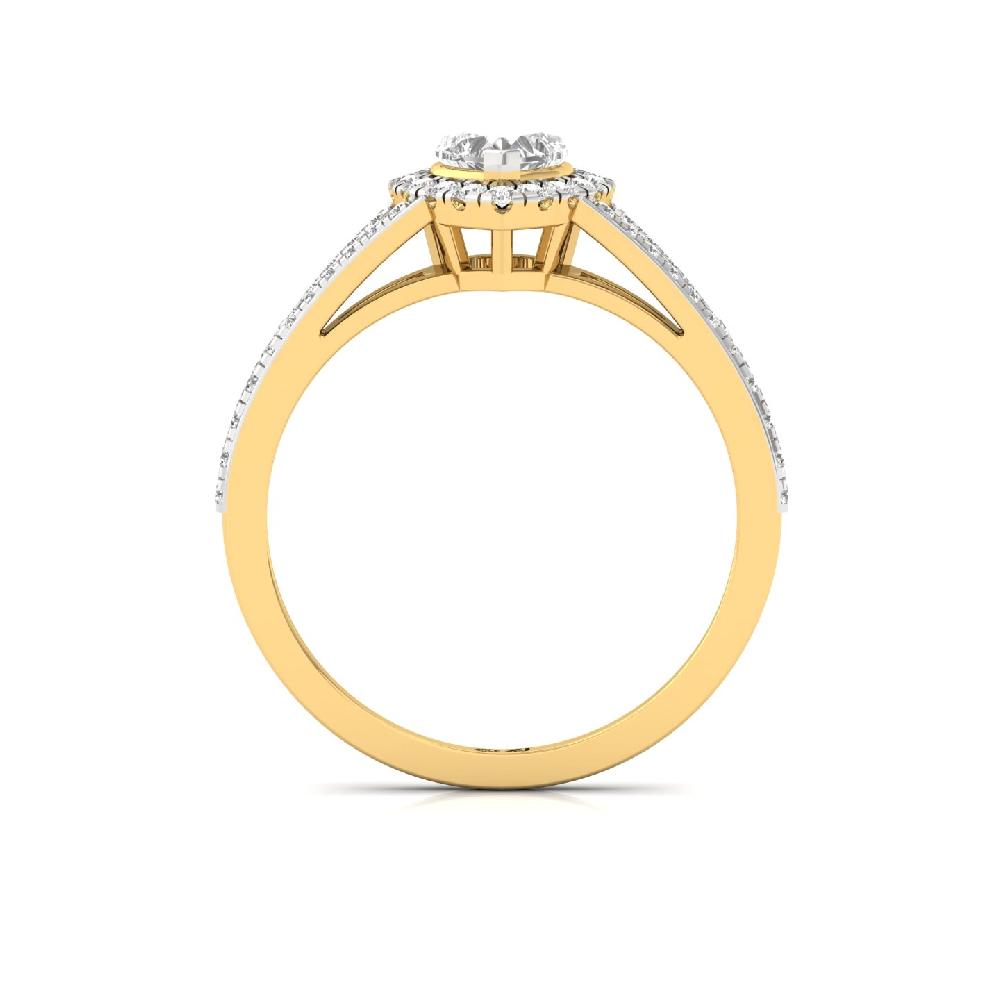 0.50ct Heart CVD Diamond Brilliance Halo Solitaire Ring
